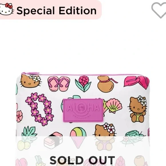 ⭐️SOLD⭐️ Aloha Collection 🌺 Hello Kitty Aloha Icons Mid Pouch - Picture 4 of 7